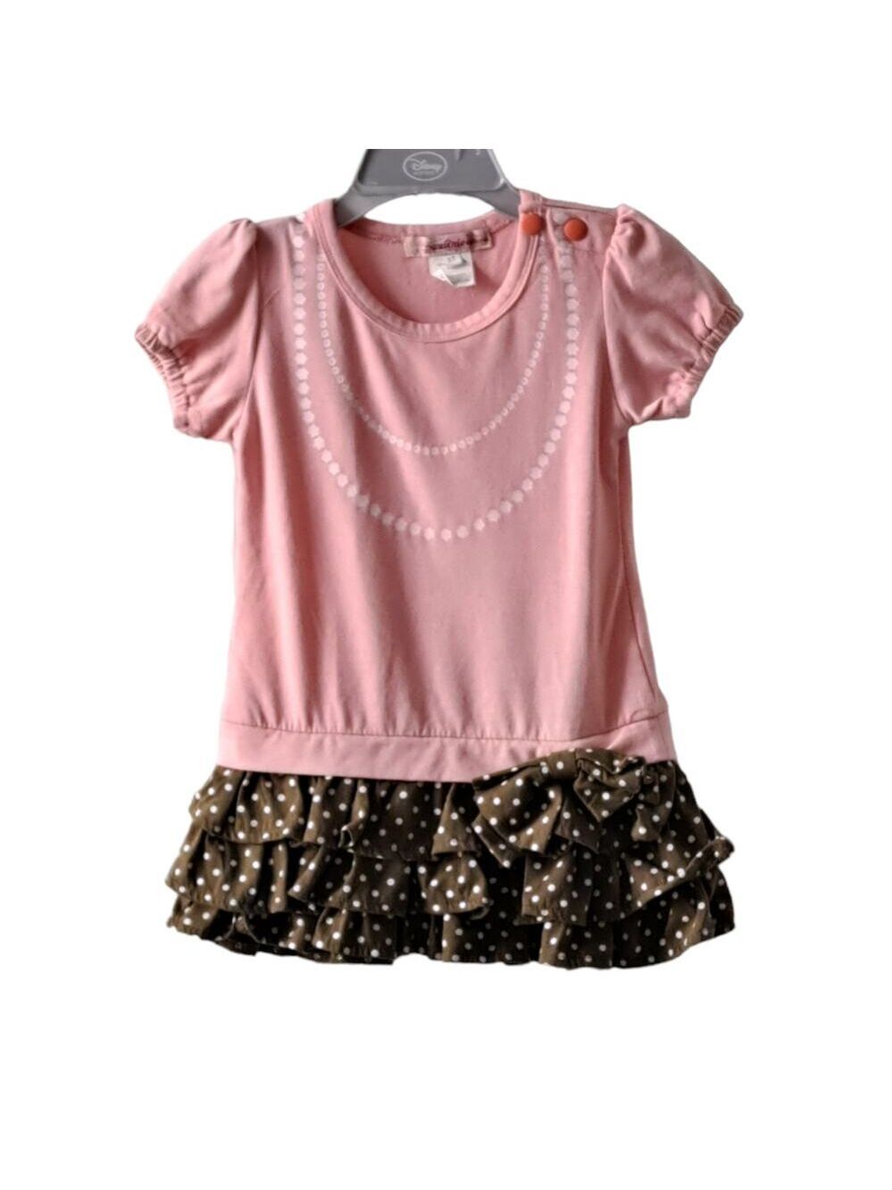 2 for $5 Sale Paulinie Collection Peach And Brown Dress With Ruffles Size 3T